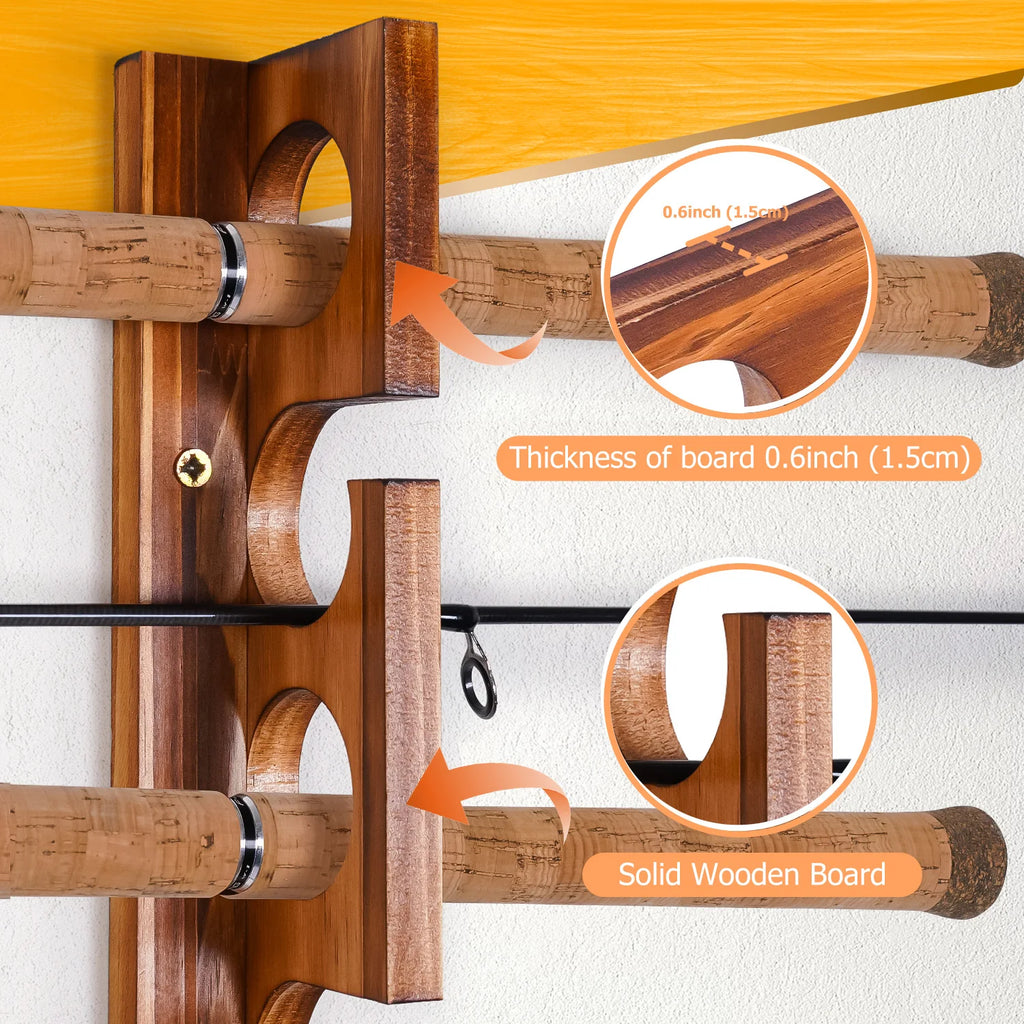 12 Rods Fishing Pole Rod Racks Wall Or Ceiling Mounted