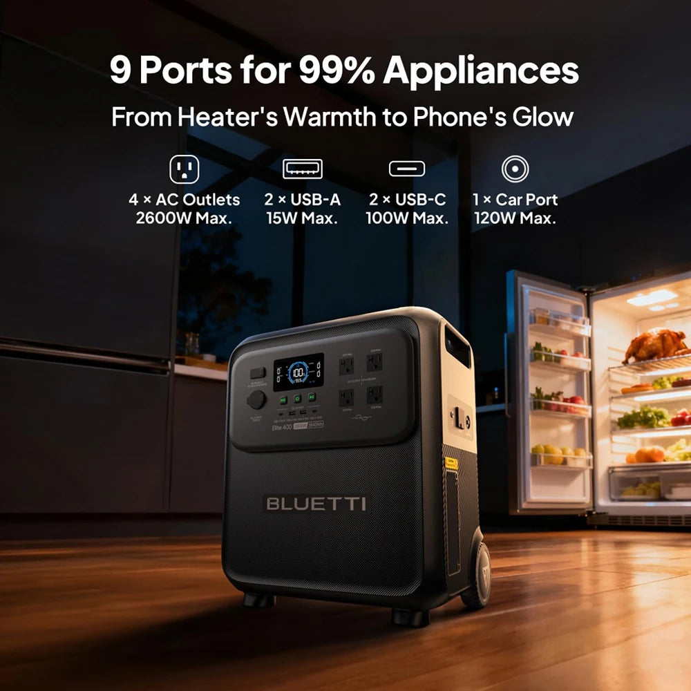 BLUETTI Elite 400 Portable Power Station Solar Generator for Home Backup