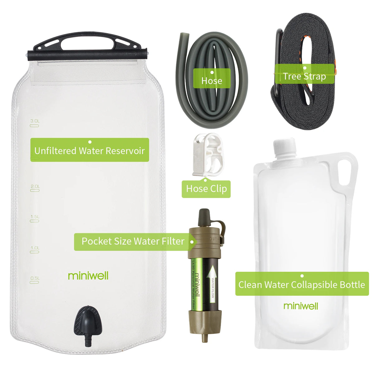 Portable Water Filter equipment for military survival kits