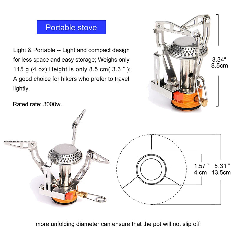 Camping Cookware Set Supplies Burner Stove