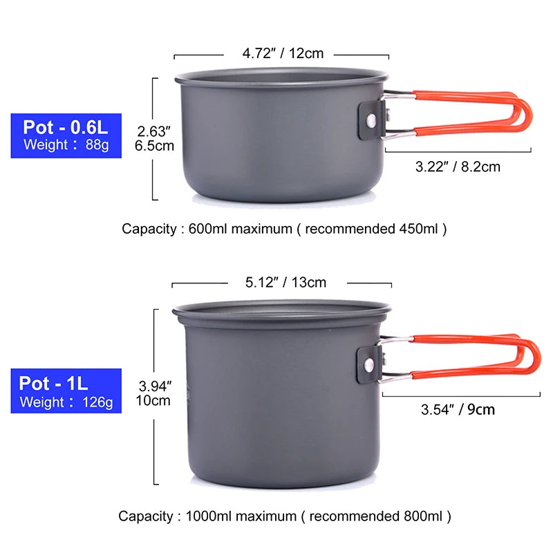Camping Cookware Set Supplies Burner Stove