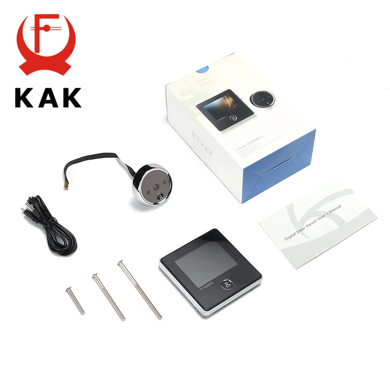 KAK 2.8" LCD Screen Electronic Door Viewer Bell IR Night Door Camera
