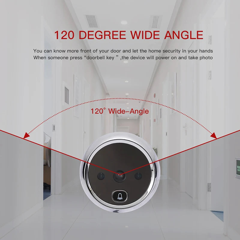 KAK 2.8" LCD Screen Electronic Door Viewer Bell IR Night Door Camera