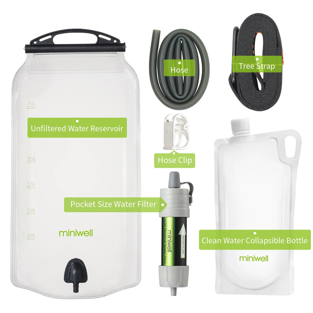 Portable Water Filter equipment for military survival kits