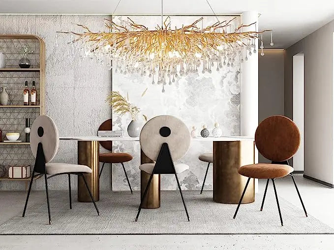 Rectangular Crystal Chandelier For Dining Room