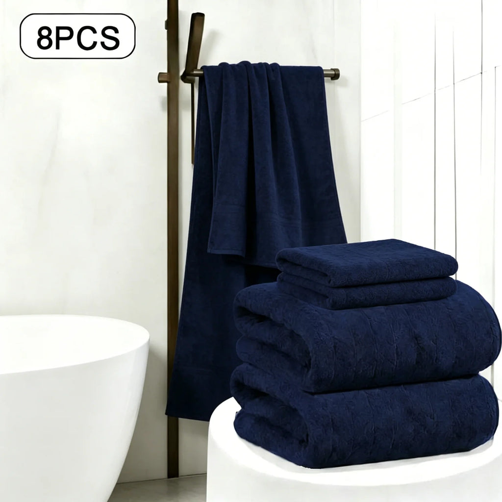 8-Piece Bath Towel Set, Soft Highly Absorbent Cotton