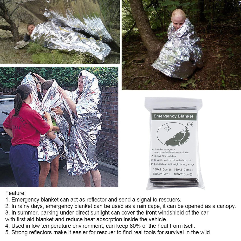 1-20pcs Emergency Mylar Thermal Blanket