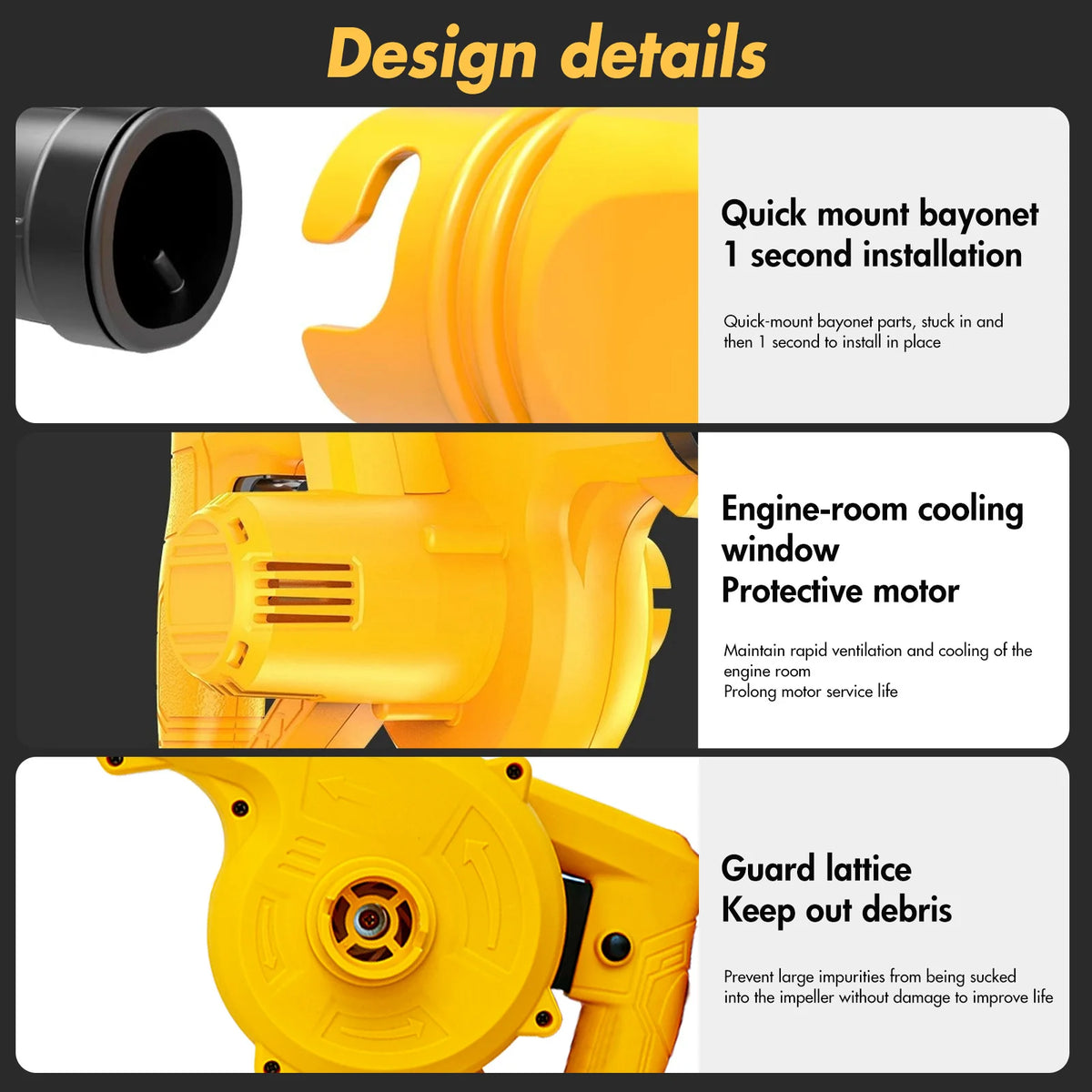 2-in-1 Cordless Leaf Blower 21V Portable 15000RPM