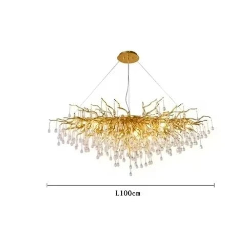Royal Nordic Luxury Crystal Chandeliers Gold Chrome Water Drop Pendant