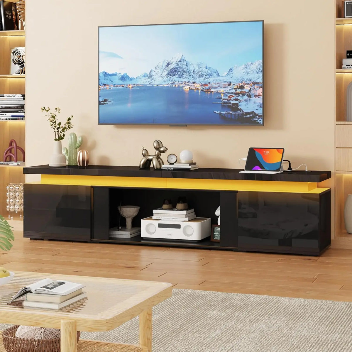 83" LED TV Stand with Electric Fireplace