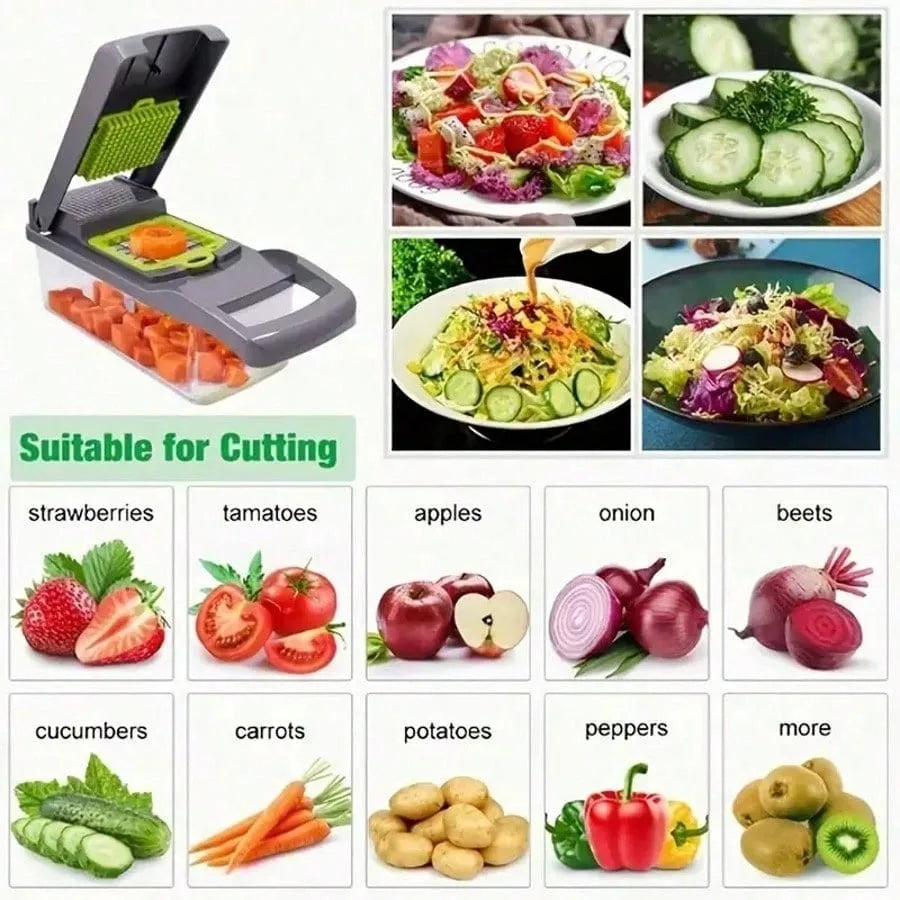 16-In-1 Vegetable Chopper, Professional Onion Chopper