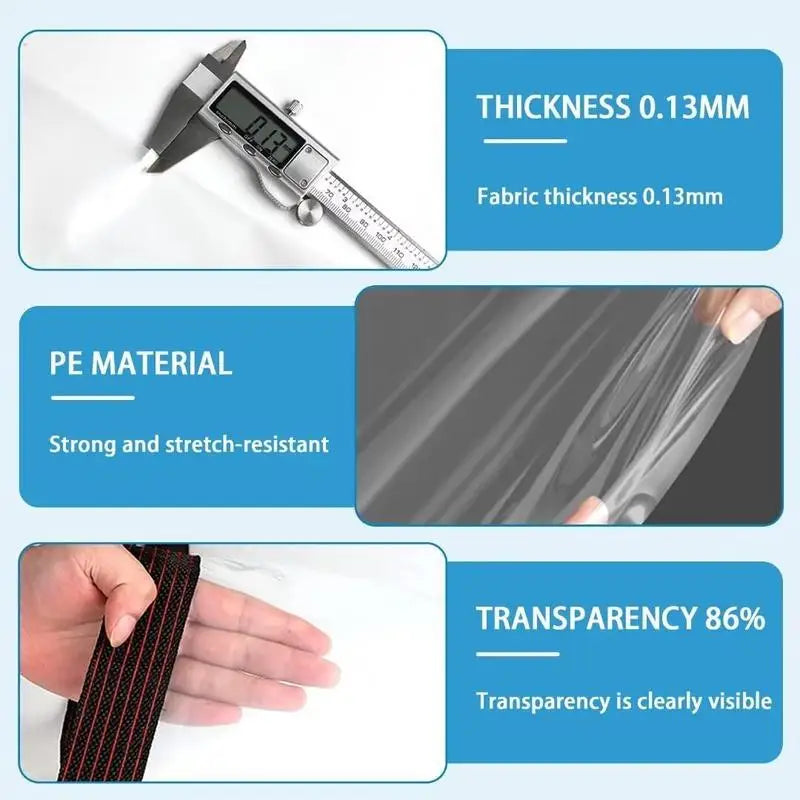 10x13FT Clear Waterproof Tarp Heavy Duty PE Transparent Tarpaulin Outdoor Patio Porch Garden Greenhouse Cover