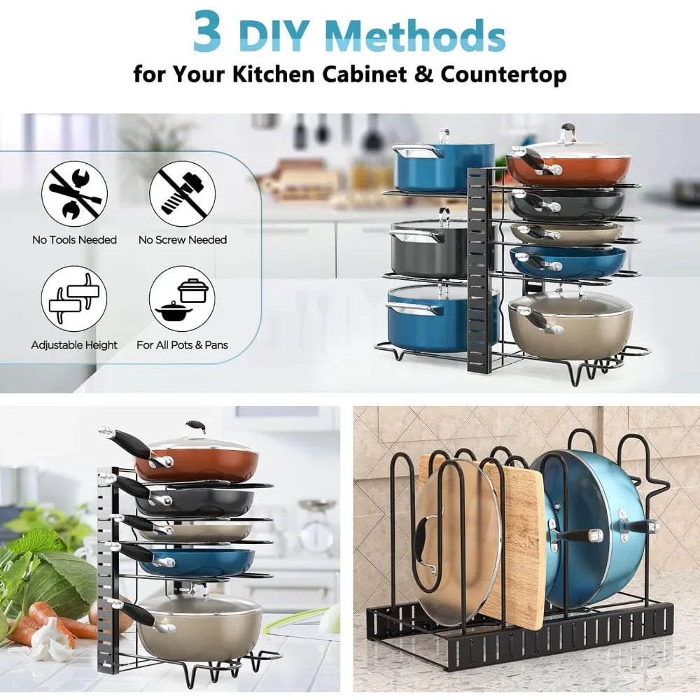 Adjustable Pan Organizer Kitchen Organization