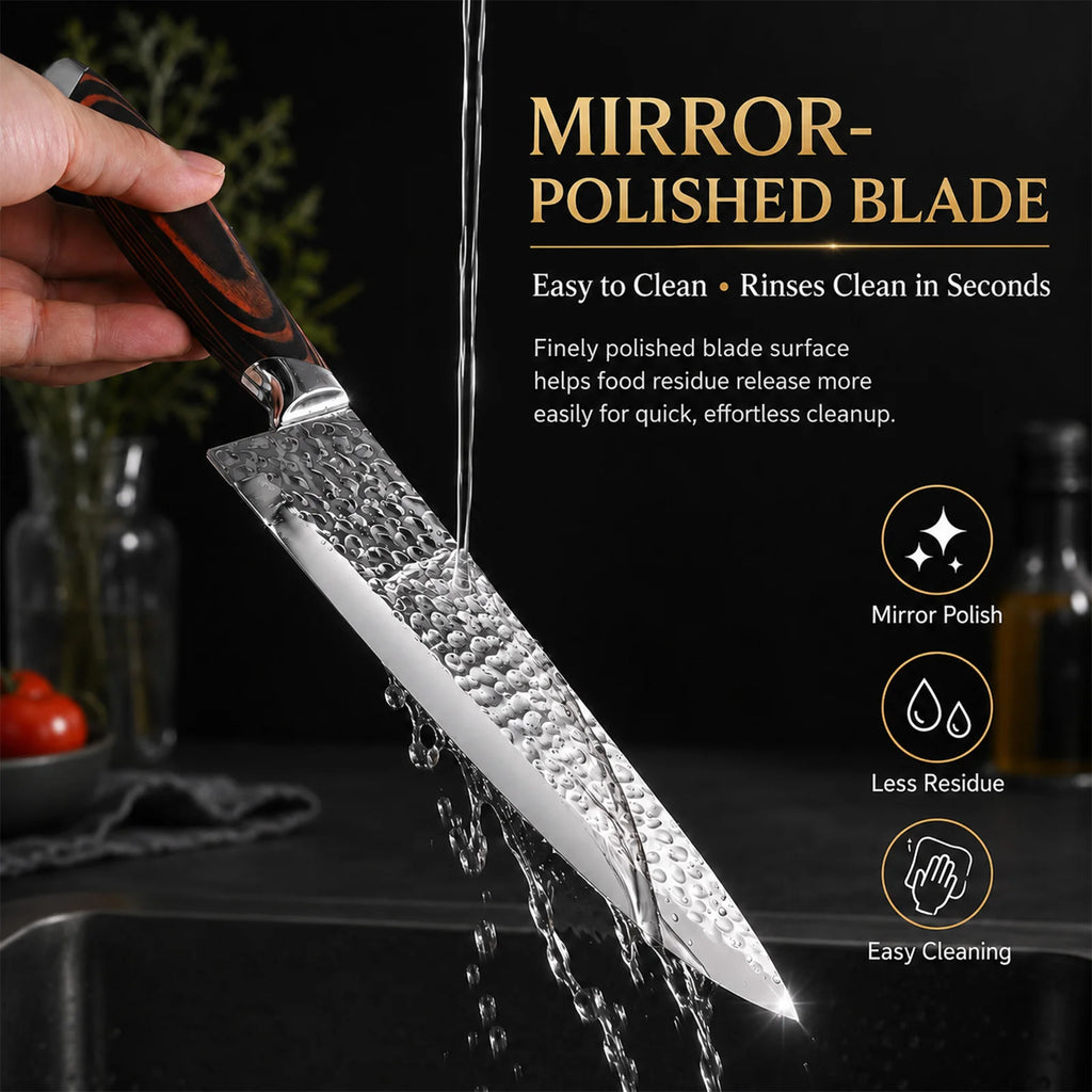 15 Pieces Hammered Stainless Steel Kitchen Knife Set
