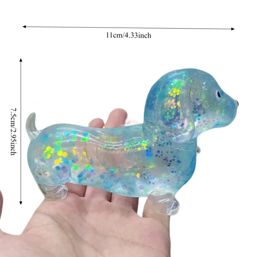 Sparkling powder sausage dog fidgety squashed