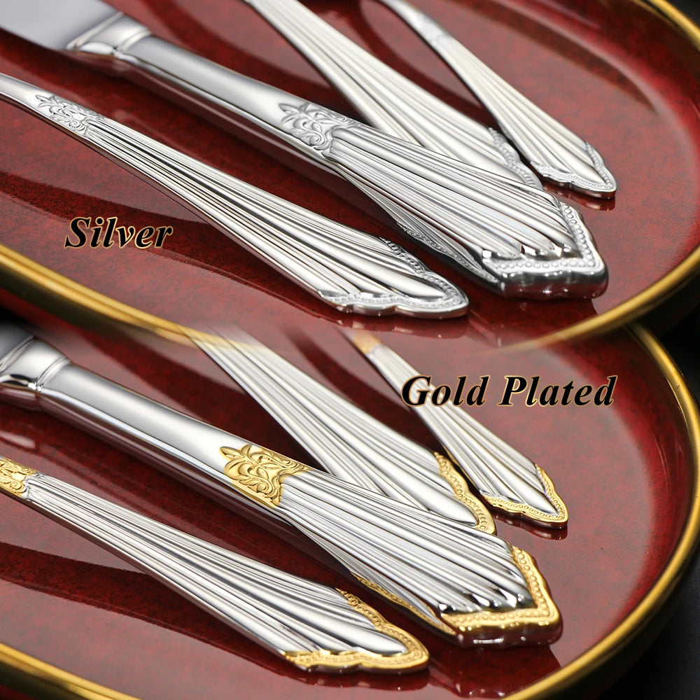 4/8/12/16/20 Pieces Gold Plated Luxury Silverware