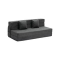 Uimoso Folding Sofa Bed 3-in-1 Foldable Sofa Bed with 2 Pillows Dark Grey Queen -