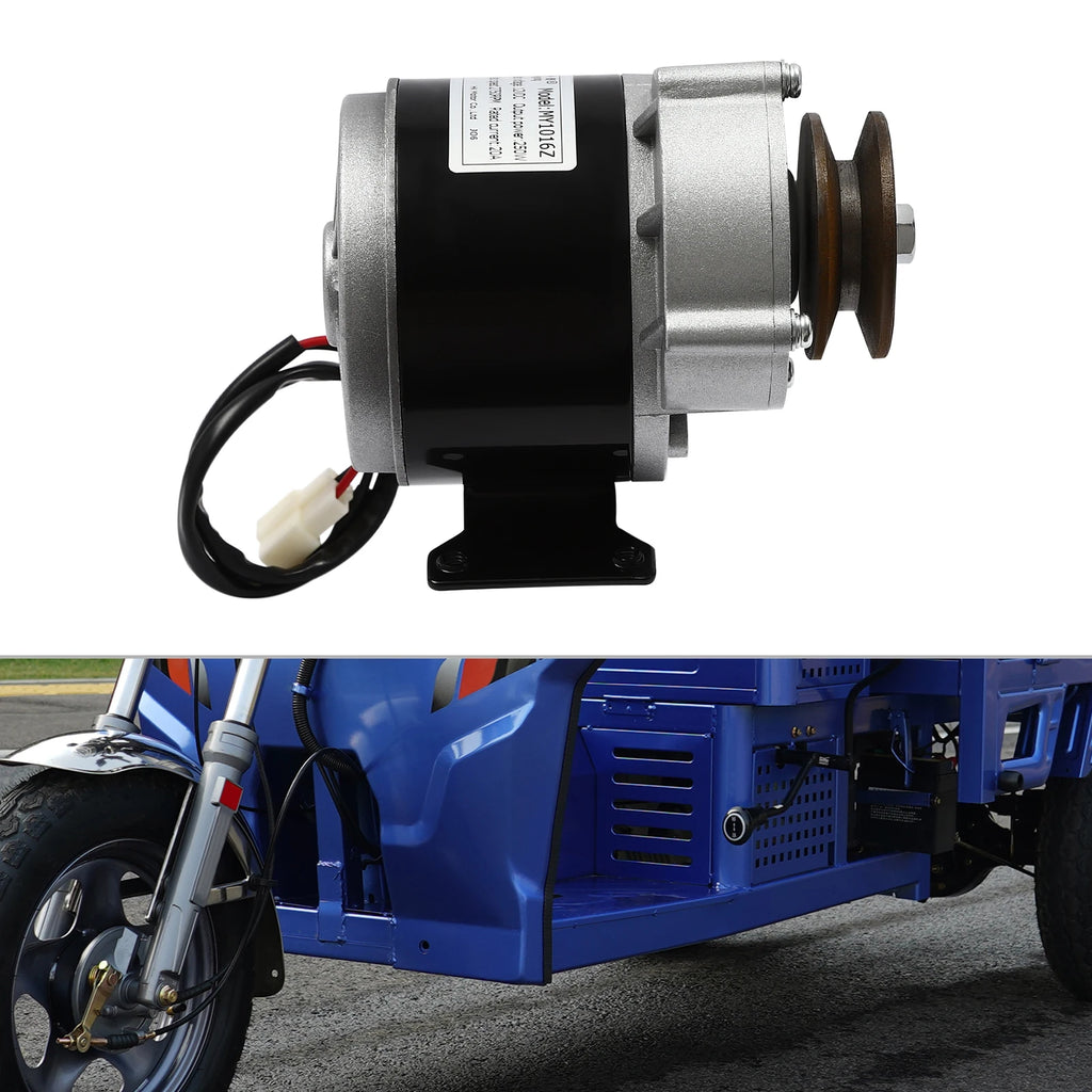 250W Brushed DC Gear Reduction Motor MY1016Z 12V/24V/36V 2750RPM 1N.m for Electric Bicycle E-Bike Scooter DIY Engine