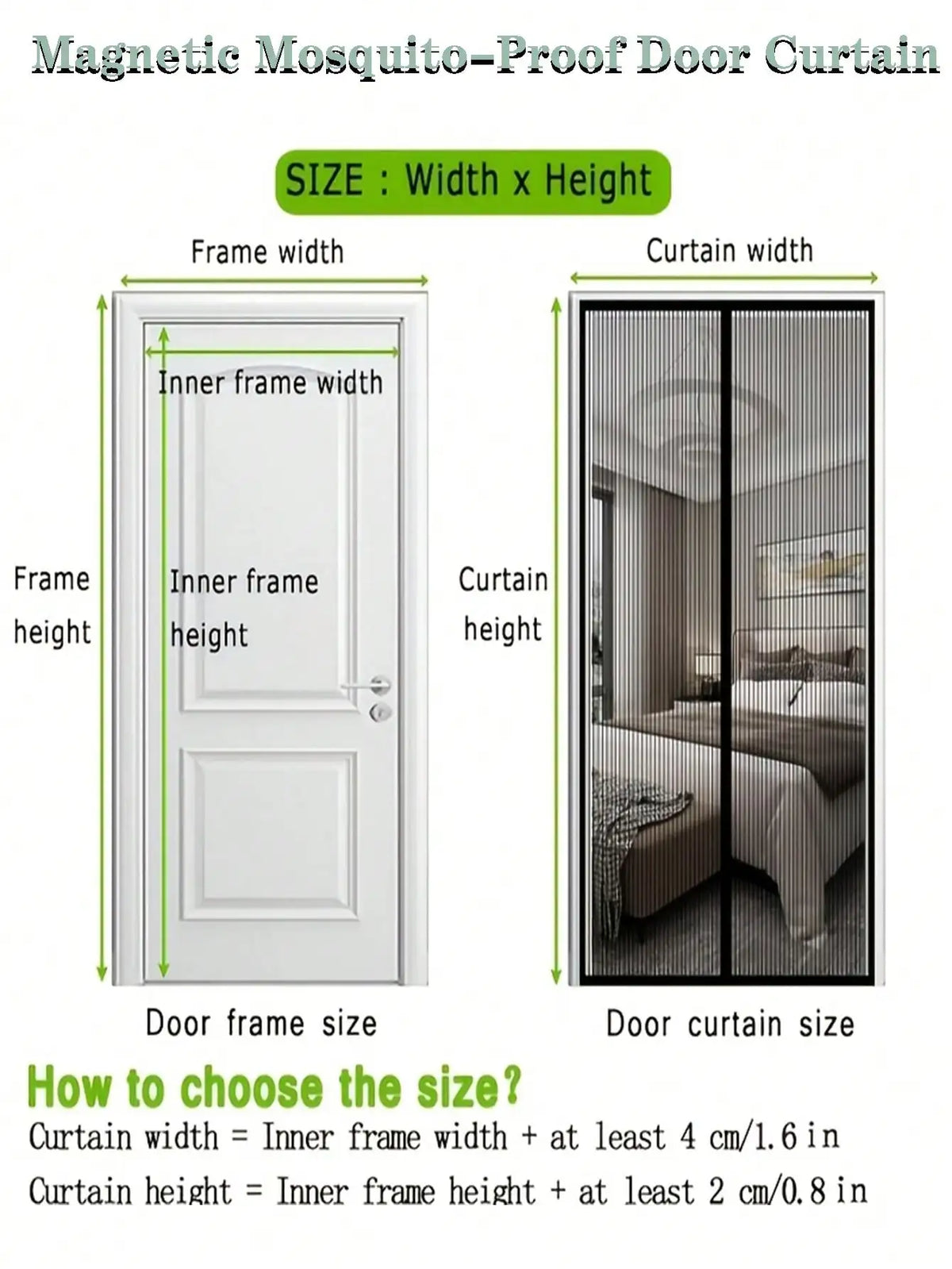 Easy Install Magnetic Door Curtain - Auto Closing