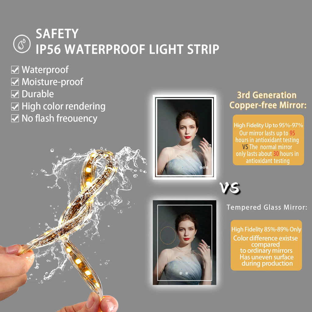 LED Backlit Mirror Bathroom Vanity