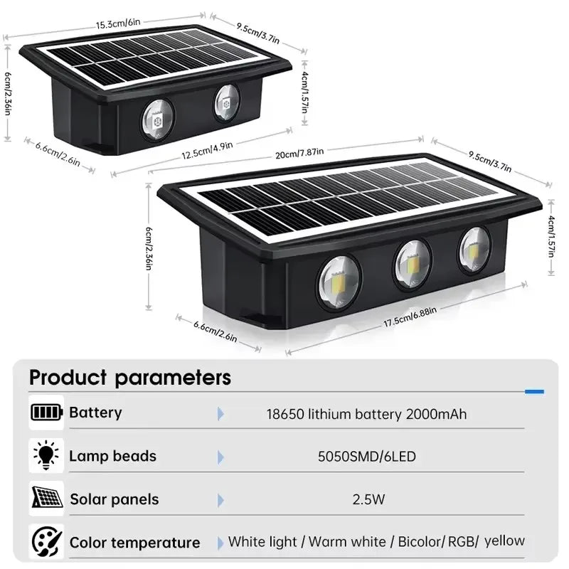 Solar LED Light Waterproof Up And Down Luminous Lighting