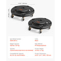 Trash Can Dolly Round Roller Base with 4 Lockable Wheels