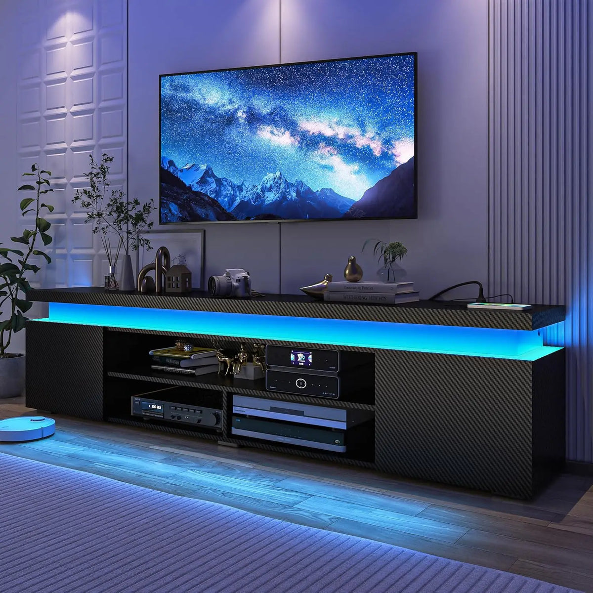 LED TV Stand for 85 Inch TV,  Stand with Power Outlet