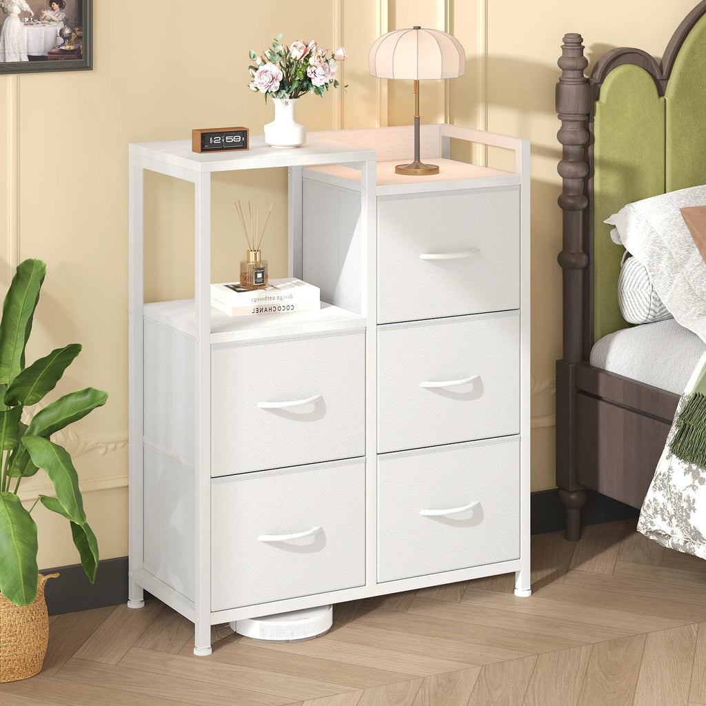 Metal Frame TV Stands for Bedroom Storage Tower