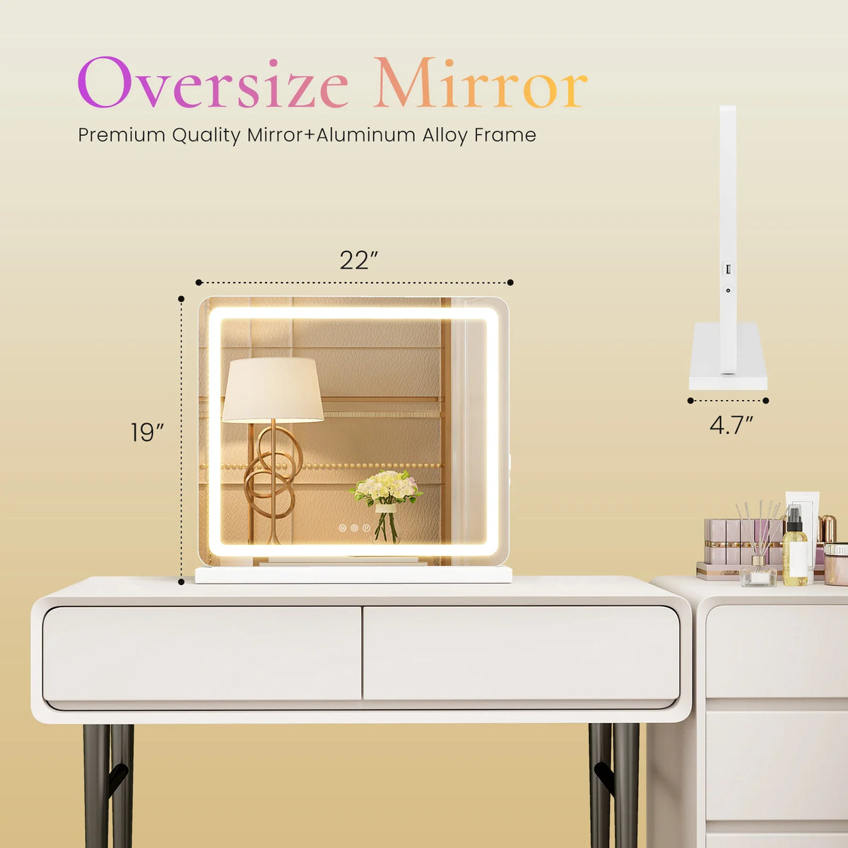 LED Vanity Mirror  Bathroom Dimmable 3 Color Modes