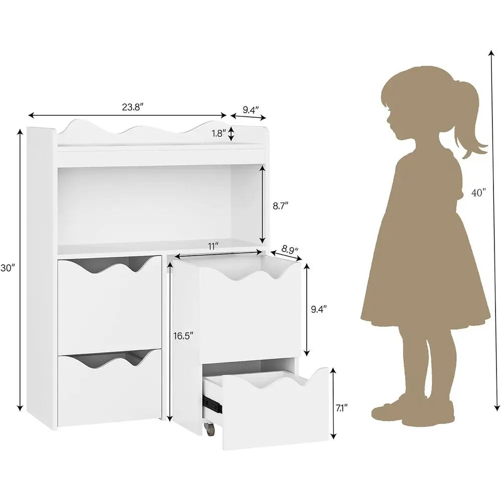 Toy Storage Organizer, Bookcase with 1 Display Shel & Open Cube