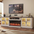 98" Farmhouse TV Stand with 36" Fireplace