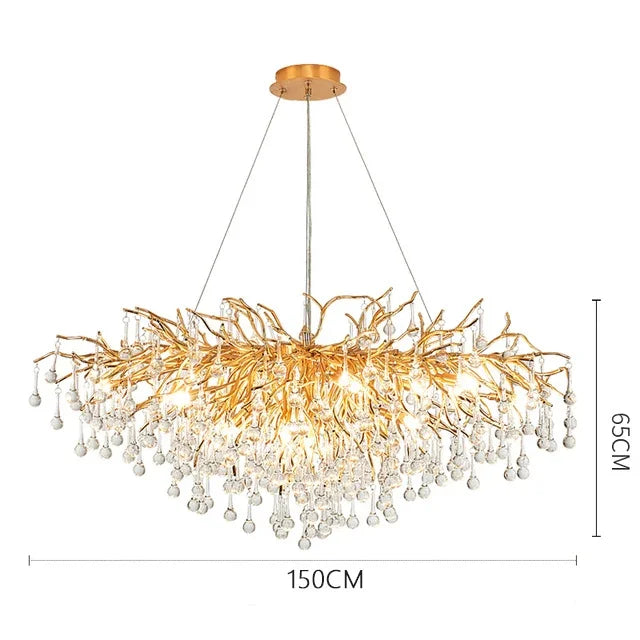 Royal Nordic Luxury Crystal Chandeliers Gold Chrome Water Drop Pendant