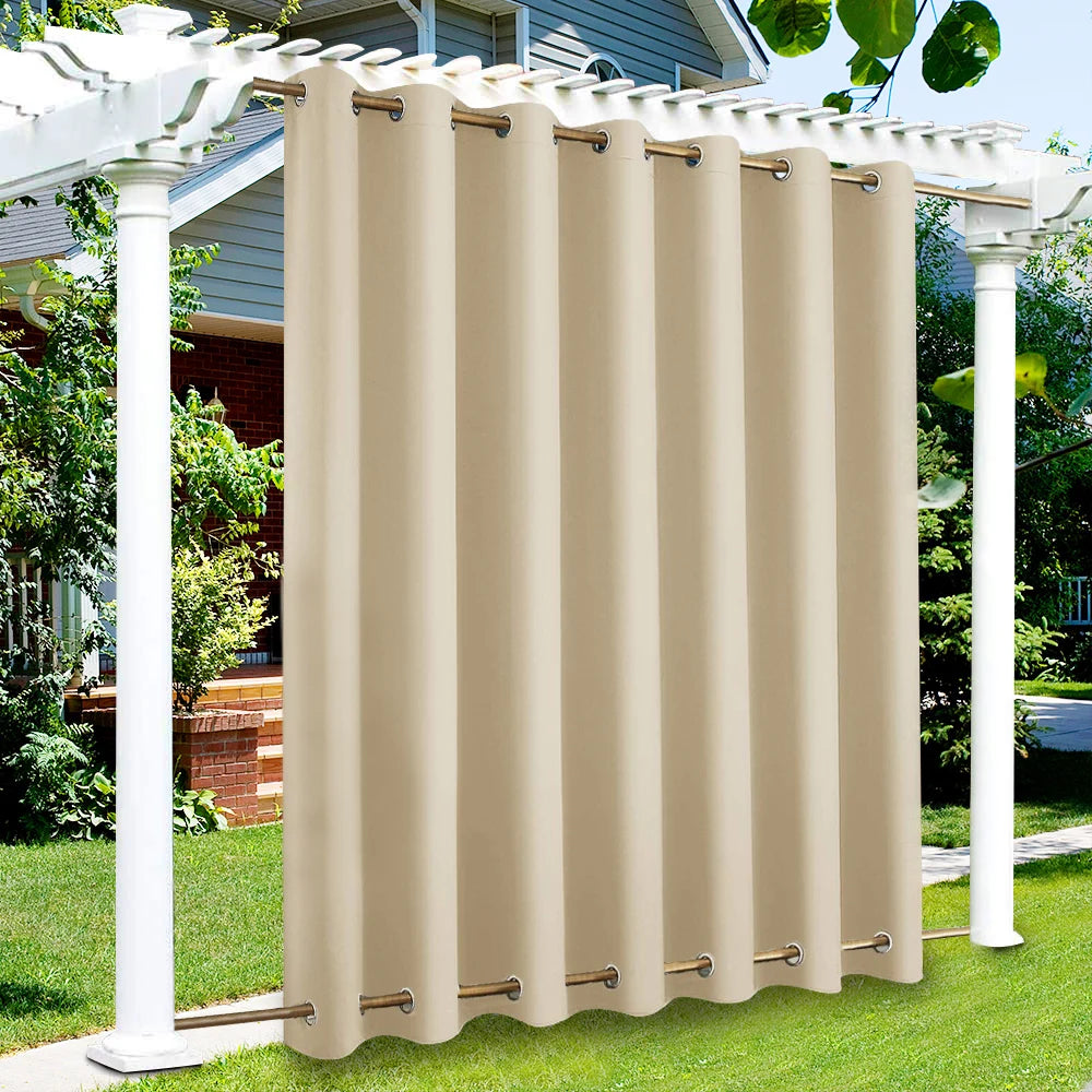 Patio Outdoor Curtain Sun Block Windproof