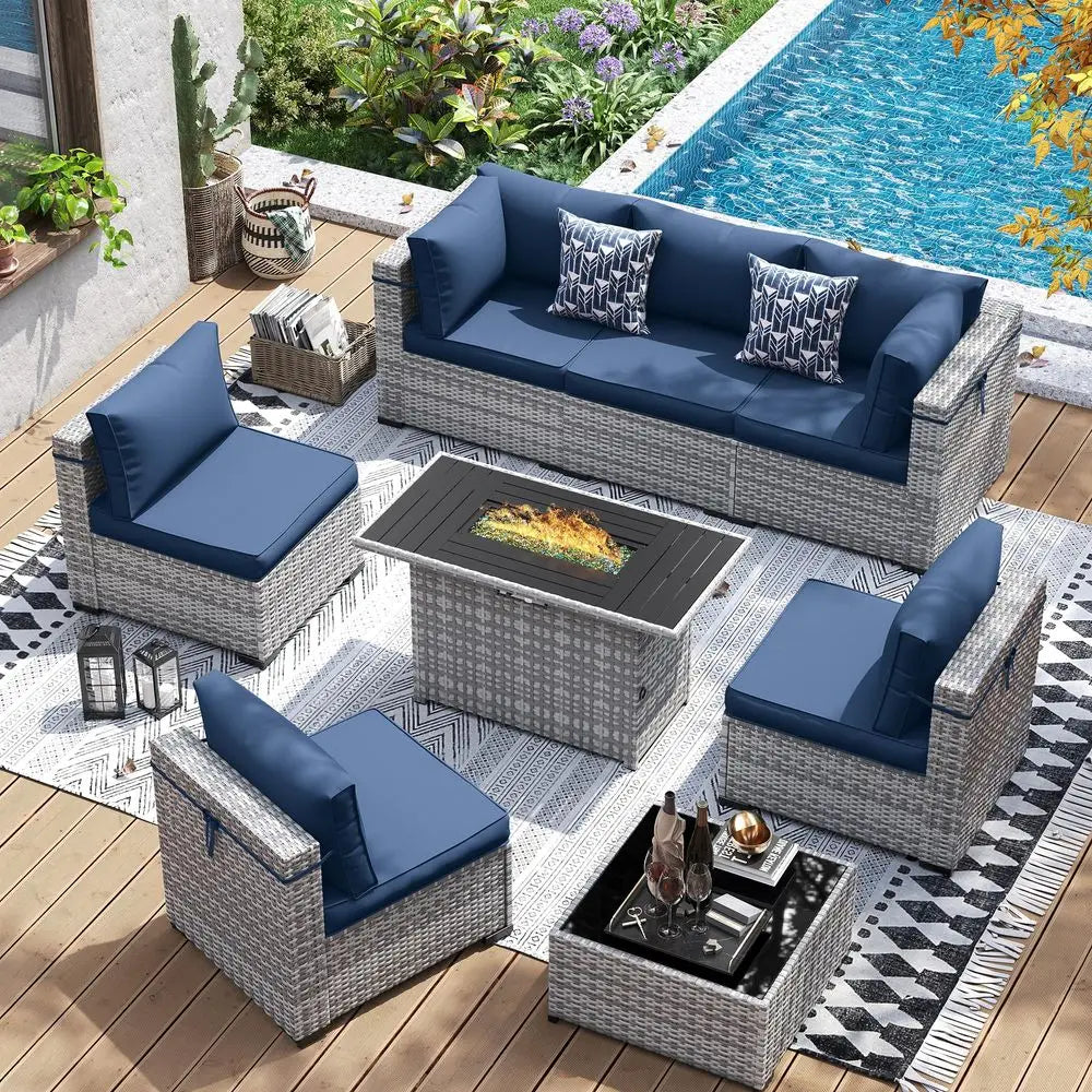 8 PCS Outdoor Sectional Furniture Sets