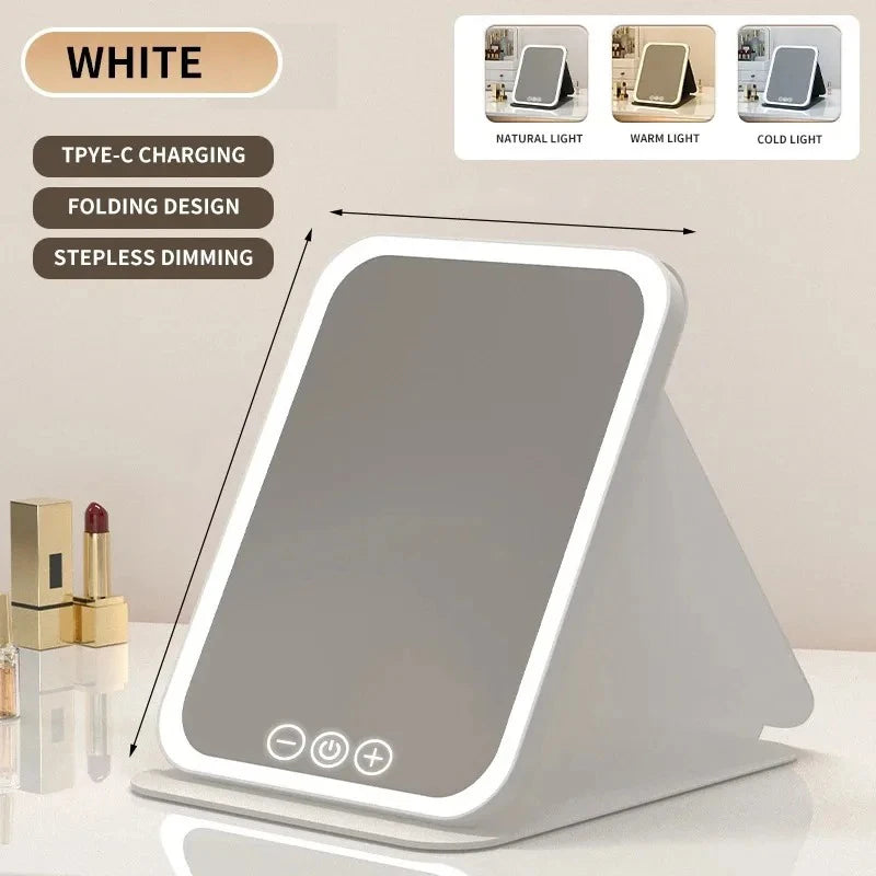 USB Rechargeable Vanity Mirror with Touch Screen
