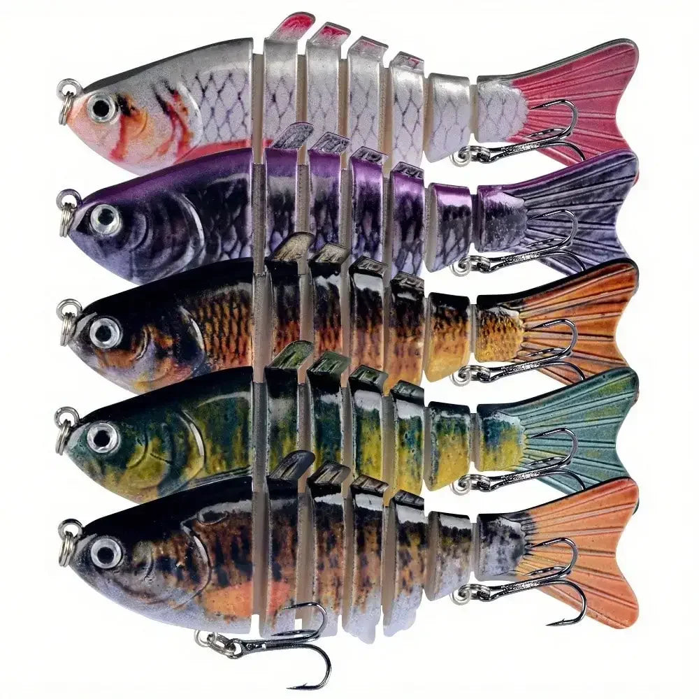 5pcs Multi Jointed Bait 7-Segment Fishing Lures