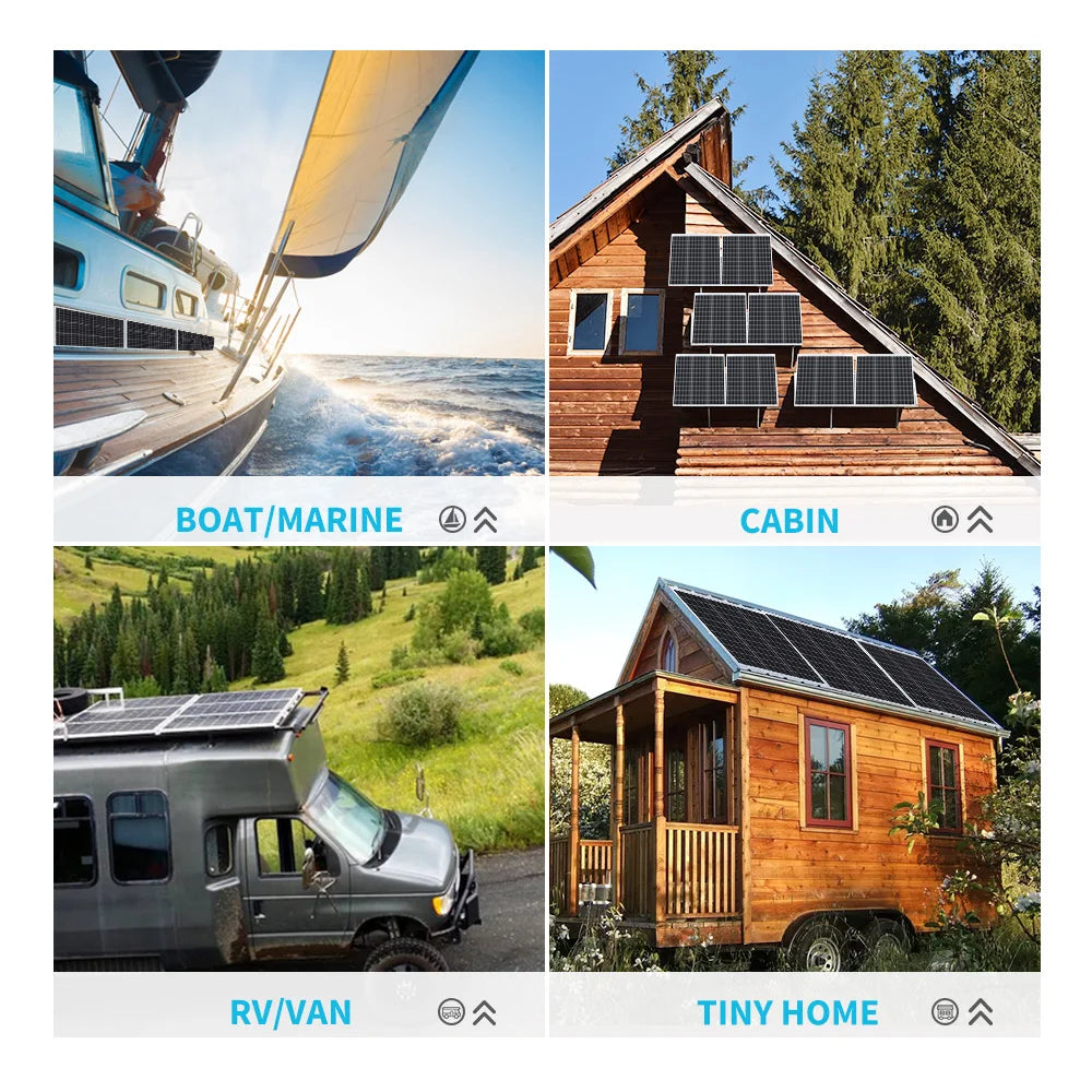 Rengo Solar Panel 50 Watt 12 Volt, High-Efficiency for RV Marine