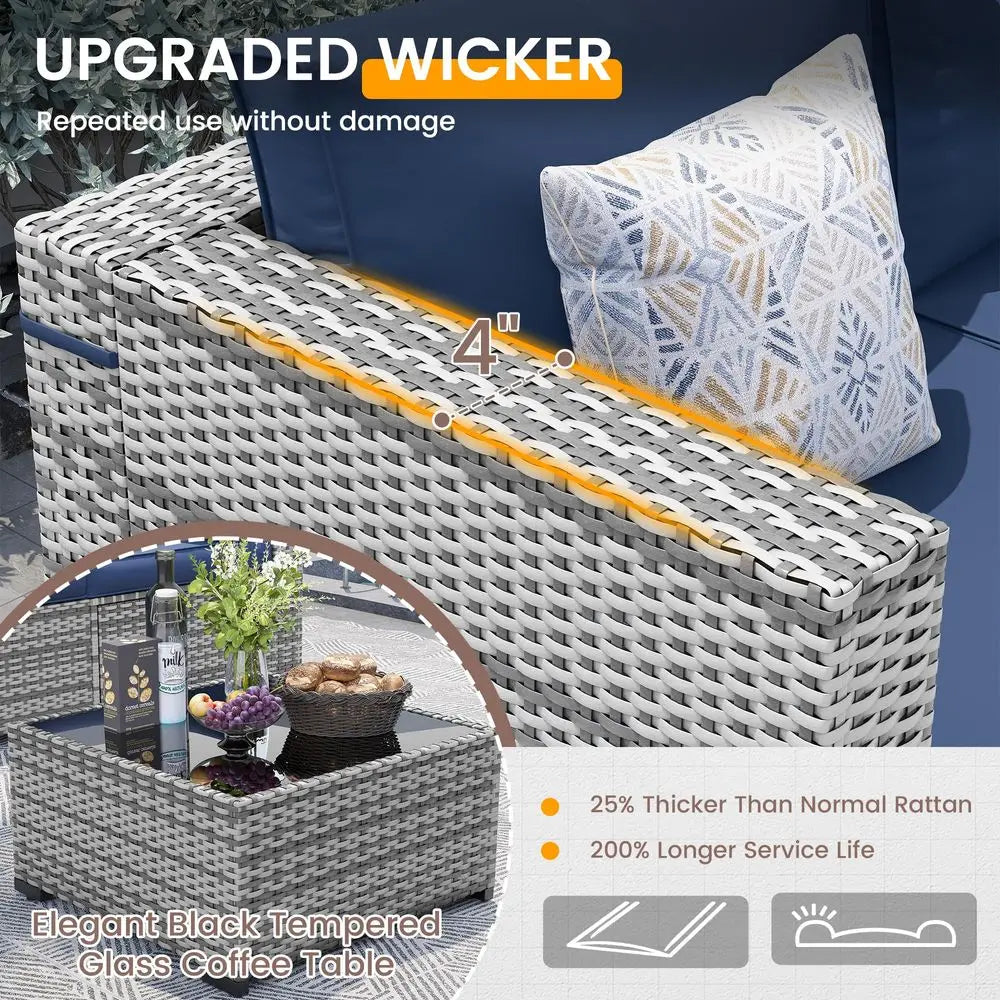 8 PCS Outdoor Sectional Furniture Sets
