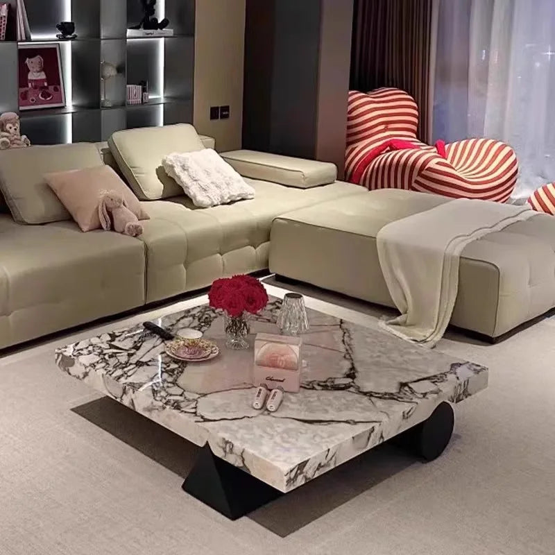 Luxury Italian Calacatta Square Scratch Proof Coffee Table