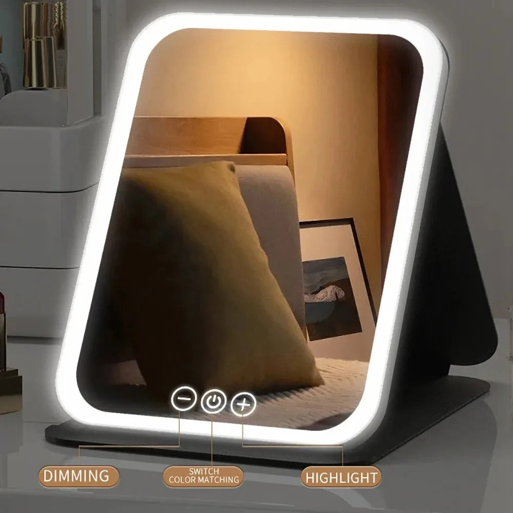 USB Rechargeable Vanity Mirror with Touch Screen