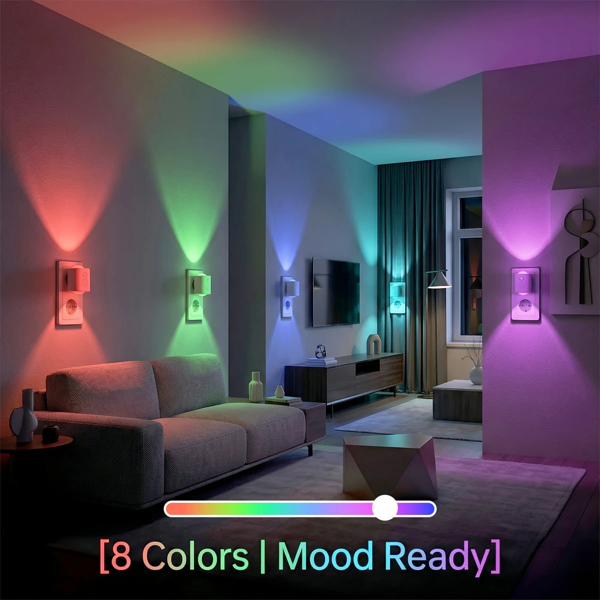 RGB Motion Sensor LED Night Light 7 Color
