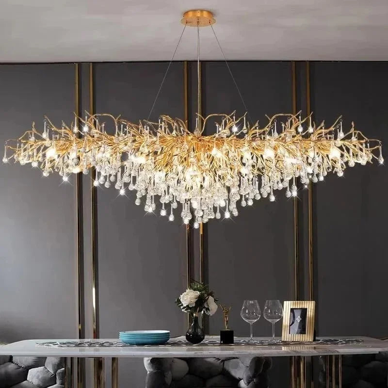 Royal Nordic Luxury Crystal Chandeliers Gold Chrome Water Drop Pendant