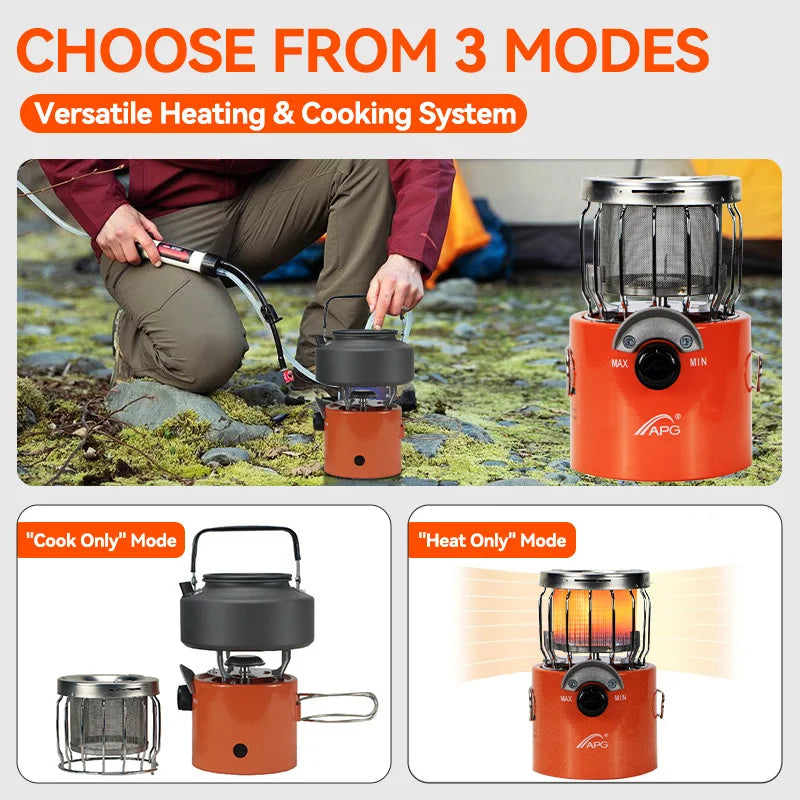 2 in 1 Portable Propane Heater Stove Pro