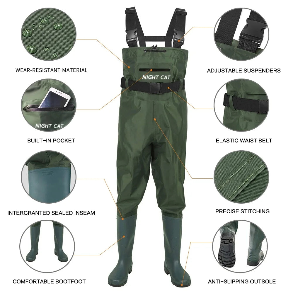 Night Cat Fishing Wader for Men Women