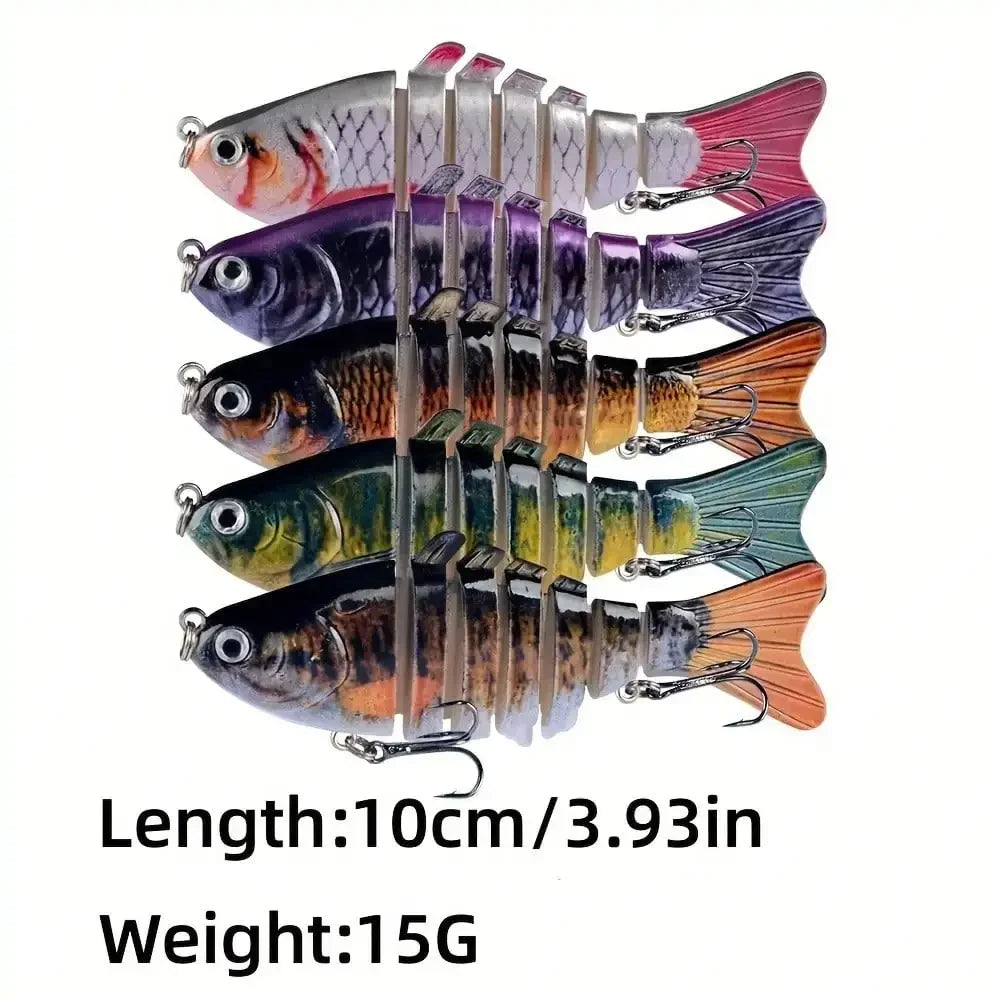 5pcs Multi Jointed Bait 7-Segment Fishing Lures