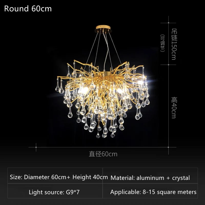 Rectangular Crystal Chandelier For Dining Room