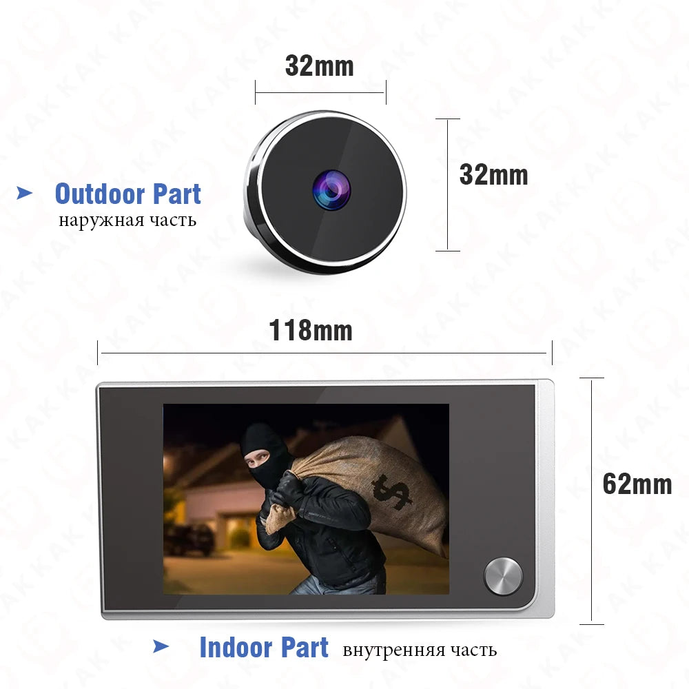 KAK 3.5" Digital Door Peephole Camera Electronic Door Viewer