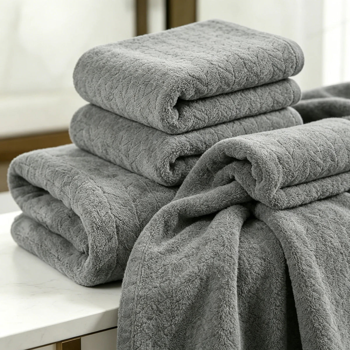 8-Piece Bath Towel Set, Soft Highly Absorbent Cotton