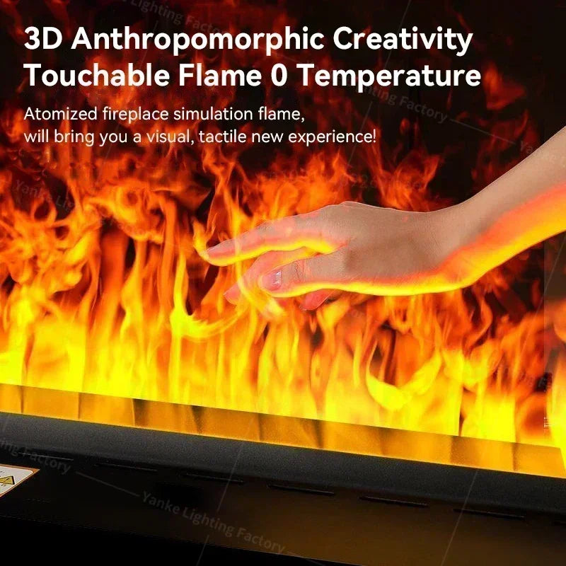 Smart Home 3D Atomized Fireplace with LED Colorful Flame ECO Water Vapor