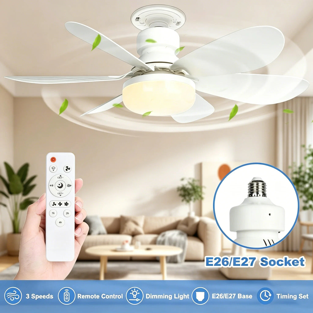 40W Ceiling Fan with Remote Control LED Light